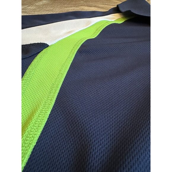 Seattle Seahawks Shirt Men's Large Blue Short Sleeve Polo Collared NFL Football - Picture 6 of 10